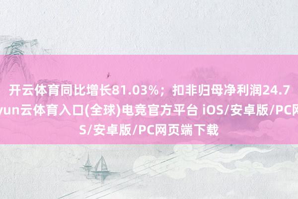 开云体育同比增长81.03%；扣非归母净利润24.74亿元-开yun云体育入口(全球)电竞官方平台 iOS/安卓版/PC网页端下载