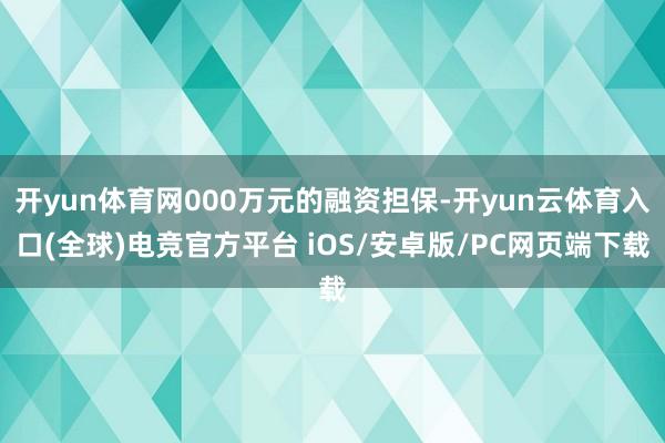 开yun体育网000万元的融资担保-开yun云体育入口(全球)电竞官方平台 iOS/安卓版/PC网页端下载
